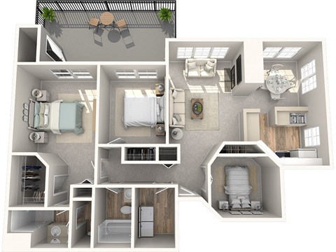 Keelers Corner Dogwood A 3D Floor Plan